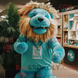 Turquoise Lion mascot...