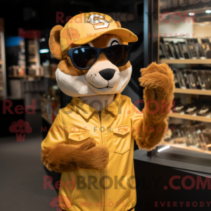 Gold Weasel mascot costume...