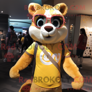 Gold Weasel mascot costume...