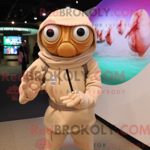 Beige eremittkrabbe maskot...