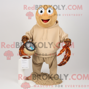 Beige eremittkrabbe maskot...