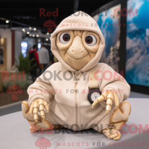 Beige eremitkrebs maskot...