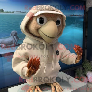 Beige eremitkrebs maskot...