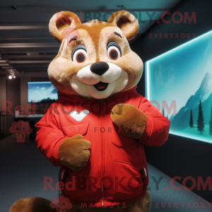 Red Chipmunk maskot kostume...