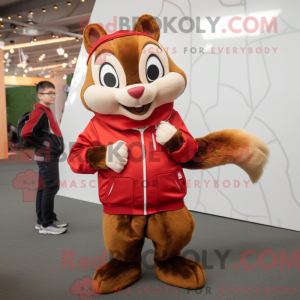 Red Chipmunk maskot kostume...