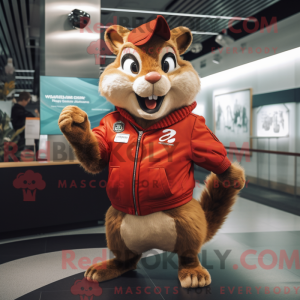 Red Chipmunk maskot kostume...