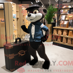 Sort væsel maskot kostume...