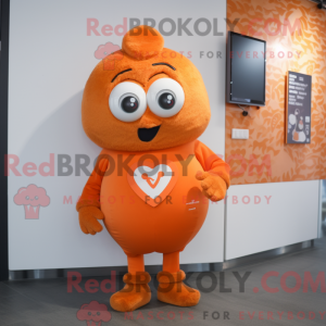 Orange Heart mascot costume...