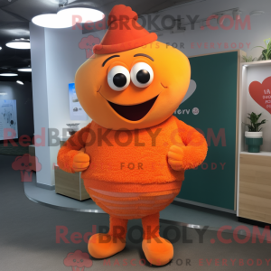 Orange Heart maskot kostume...