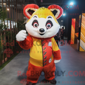 Yellow Red Panda mascot...