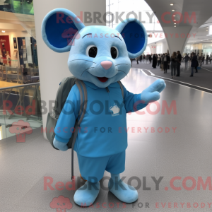 Blue Mouse mascot costume...