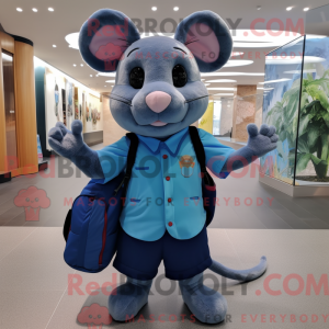 Blå mus maskot kostume...