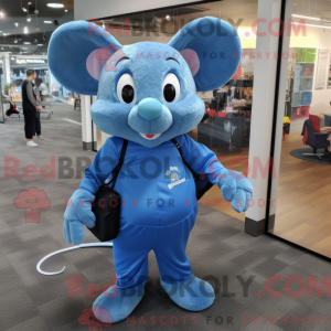 Blue Mouse mascot costume...