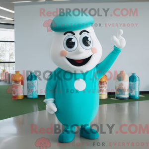 Teal Bottle Of Milk mascot...