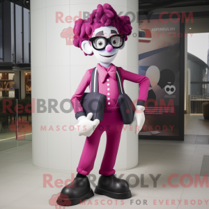 Magenta Mime maskot kostume...