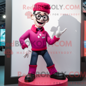Magenta Mime mascot costume...