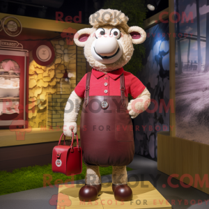 Maroon Sheep mascot costume...