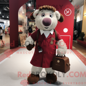 Maroon Sheep mascot costume...