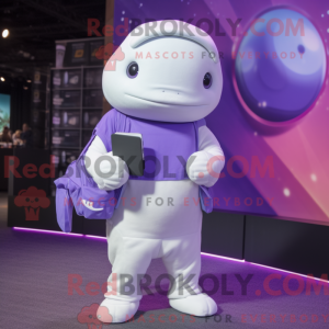 Purple Beluga Whale mascot...
