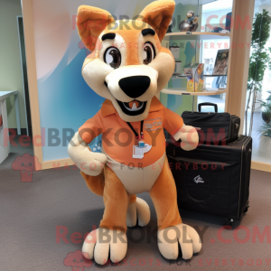 Peach Dingo mascot costume...
