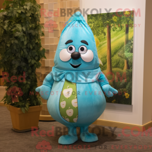 Turquoise Pear mascot...
