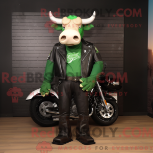 Green Bull-maskotdraktfigur...