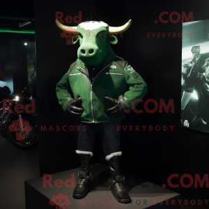 Green Bull mascot costume...
