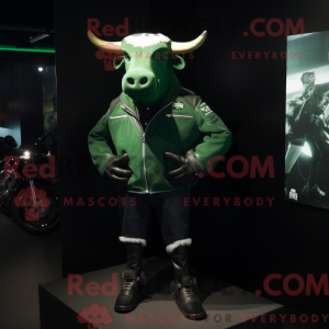 Green Bull-maskotdraktfigur...