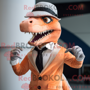 Peach Velociraptor maskot...