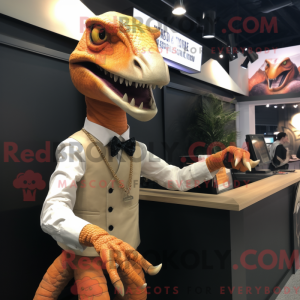 Peach Velociraptor mascot...