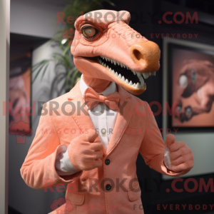 Peach Velociraptor maskot...