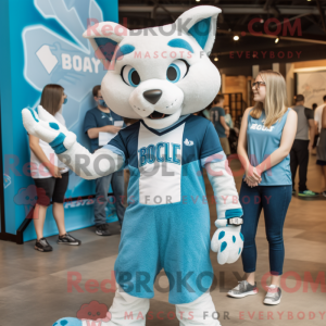 Himmelblå Bobcat maskot...