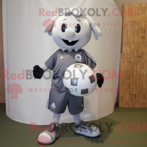 Sølv fodbold maskot kostume...