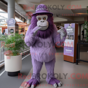 Lavendel orangutang maskot...