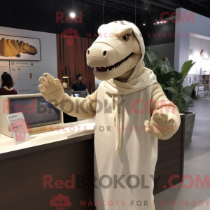 Beige Tyrannosaurus mascot...
