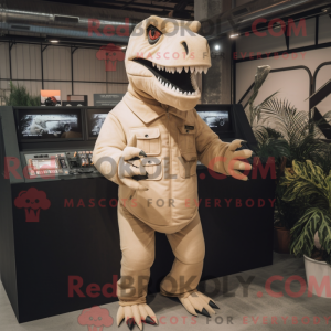 Beige Tyrannosaurus mascot...