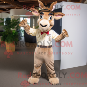 Tan Donkey mascot costume...