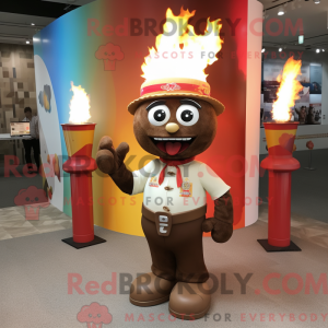 Brun Fire Eater maskot...