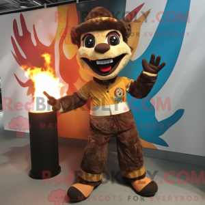 Brun Fire Eater maskot...