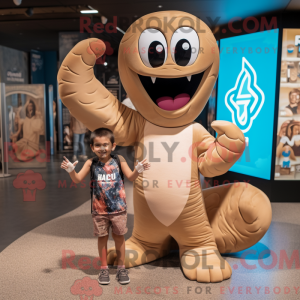 Tan Hydra mascot costume...