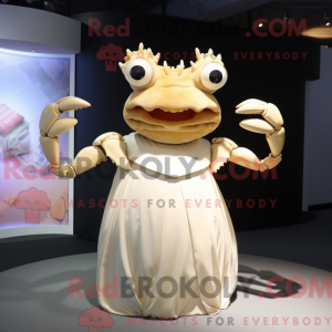 Beige Crab mascot costume...