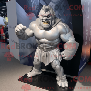 Silver Ogre mascot costume...