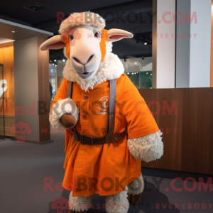 Orange Merino Sheep mascot...