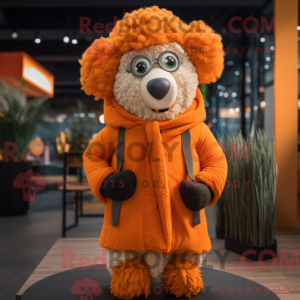 Orange Merino Sheep mascot...