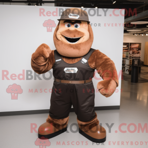 Brown Strongman mascot...