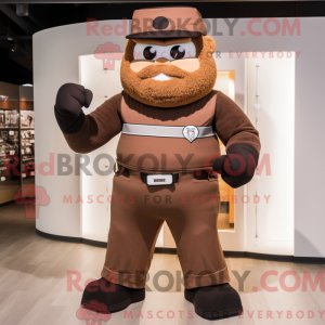 Brown Strongman mascot...