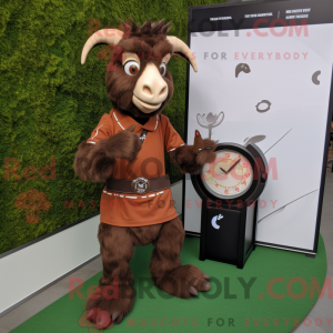 Brown Goat mascot costume...