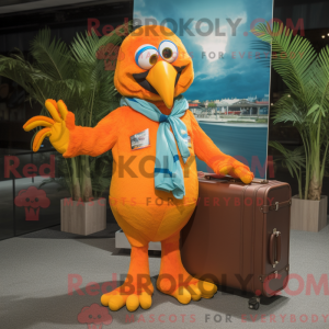 Orange Macaw maskot kostume...