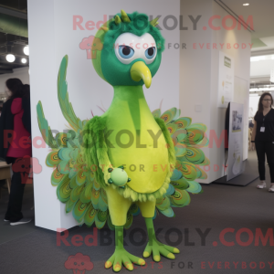 Lime Green Peacock mascot...