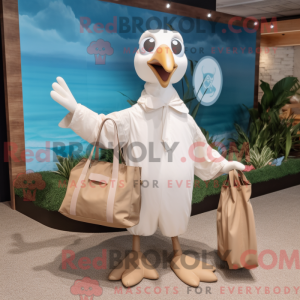 Beige Albatross maskot...